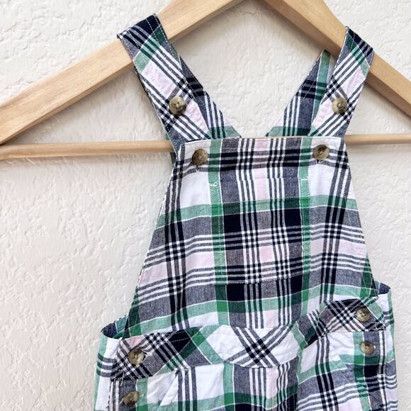 Janie And Jack Boys Plaid Shortalls Boys Size 18-24 Months - Picture 4 of 11